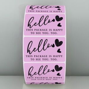Hello this package is happy to see you too sticker | 8 COLORS TO CHOOSE FROM